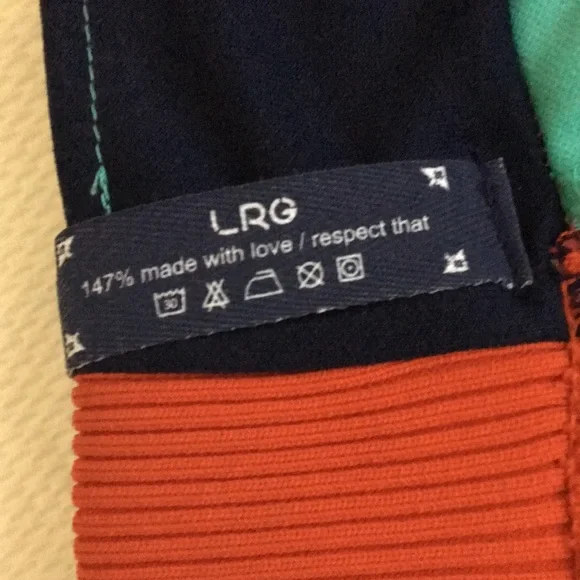 LRG Big Bustle Track Jacket Blue Green Colorblock Mens 3XL - Picture 11 of 11